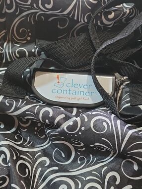 #14 Clever Container Black & White Swirl Organizer Bag Grocery Bag